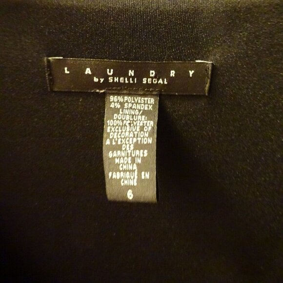Laundry by Shelli Segal Pre-Loved Black Knee Length 3/4 Sleeve Poly Blend Dress - Picture 4 of 6